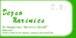 dezso marinics business card